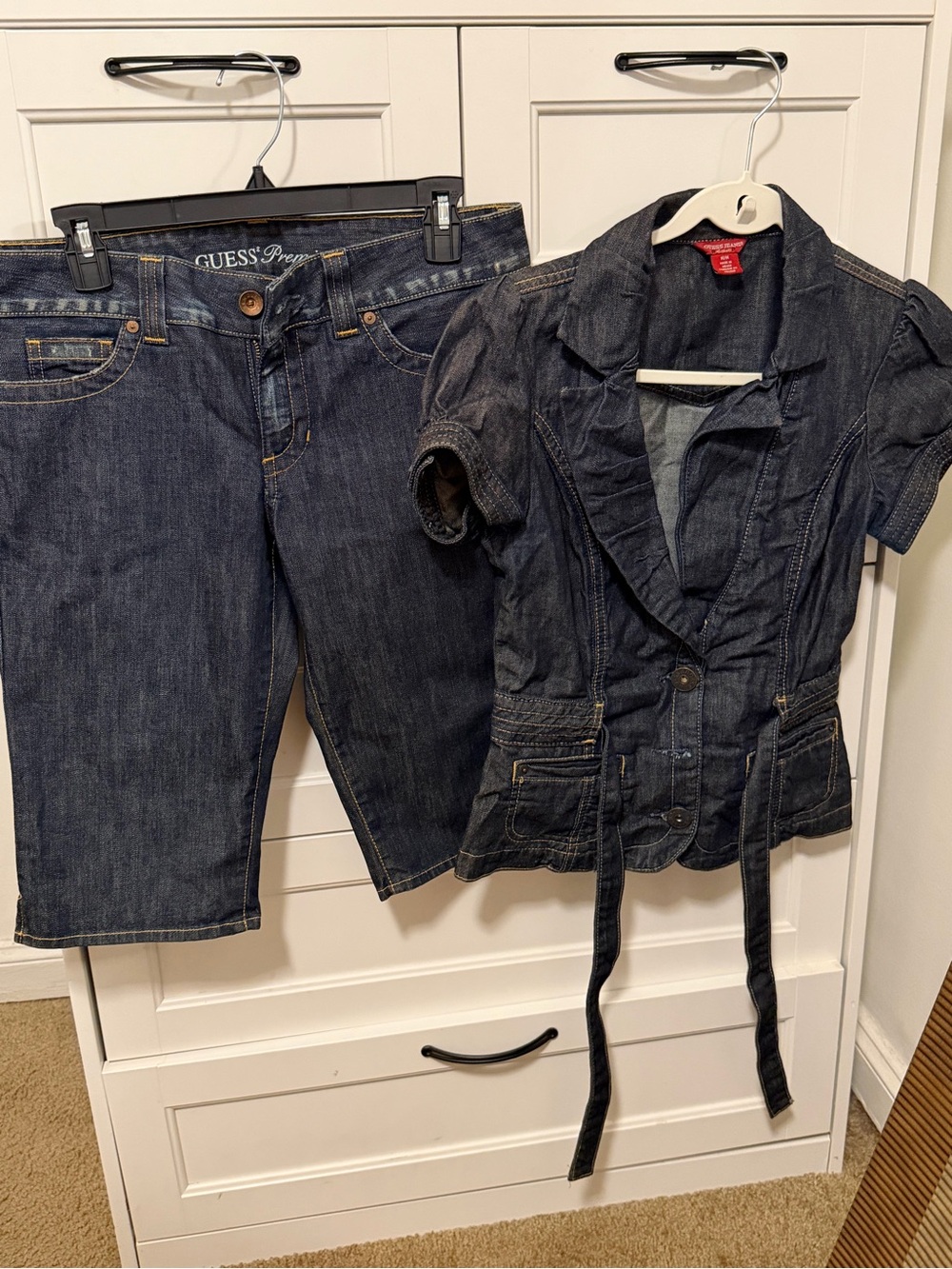 Guess Indigo Denim Jacket and Capri Set